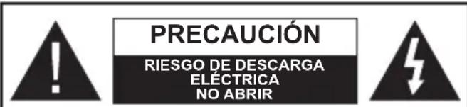 PRECAUCIÓN RIESGO DE DESCARGA ELECTRICA NO ABRIR