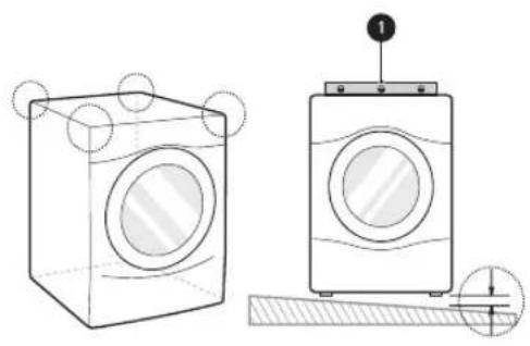 LG WM5700HVA - Mise au niveau de la laveuse - 1