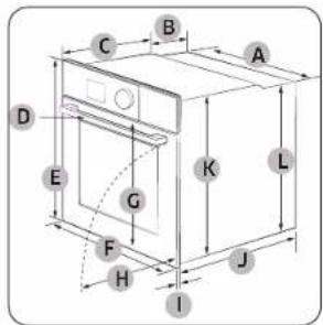 SAMSUNG NV7B6775LDK - Dimensions requises pour l'installation - 1