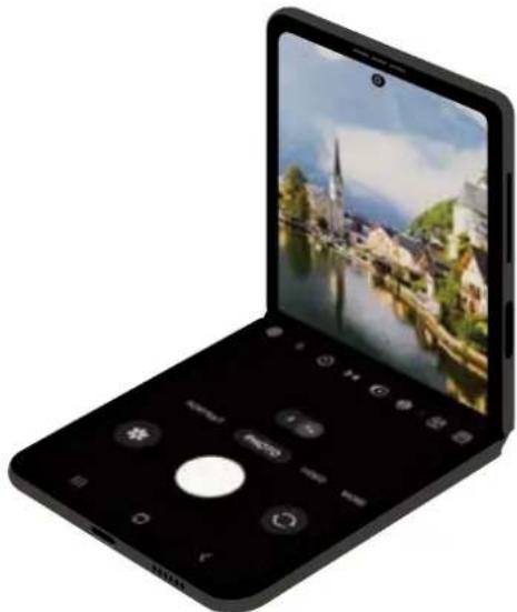 SAMSUNG Galaxy Z Flip 5 - Utiliser l'appareil photo avec l'appareil plié (mode Flex) - 1