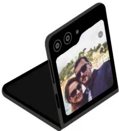 SAMSUNG Galaxy Z Flip 5 - Utiliser l'appareil photo lorsque l'appareil est entièrement plié - 3