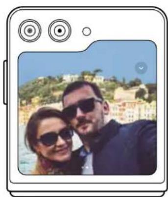 SAMSUNG Galaxy Z Flip 5 - Utiliser l'appareil photo lorsque l'appareil est entièrement plié - 1