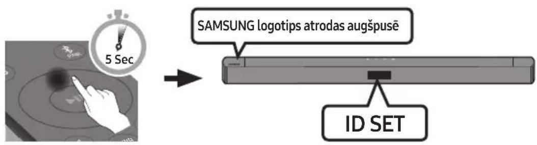 5 Sec SAMSUNG logotips atrodas augšpusē ID SET