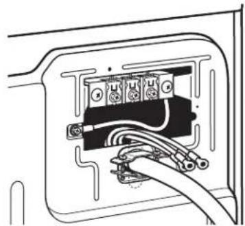 Diagram of an electrical outlet with exposed wiring and connectors (no text or labels)