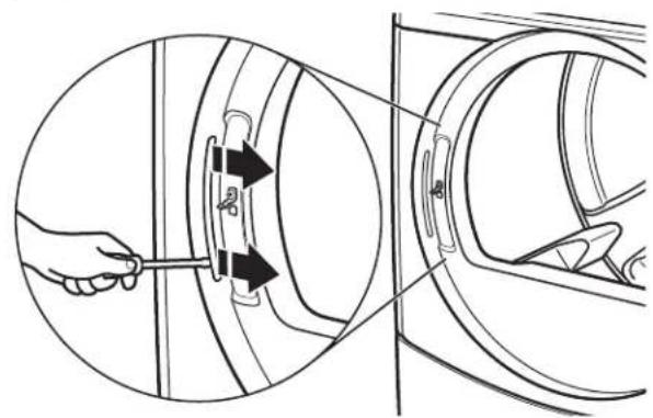 Diagram showing a hand using a tool to adjust or install a mechanical component, with no visible text or symbols.