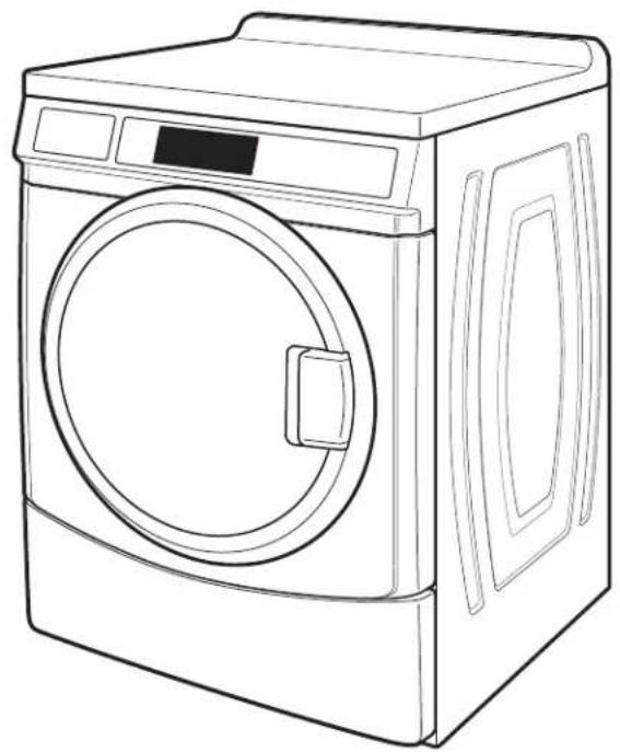 Line drawing of a washing machine with front panel and door (no text or symbols)