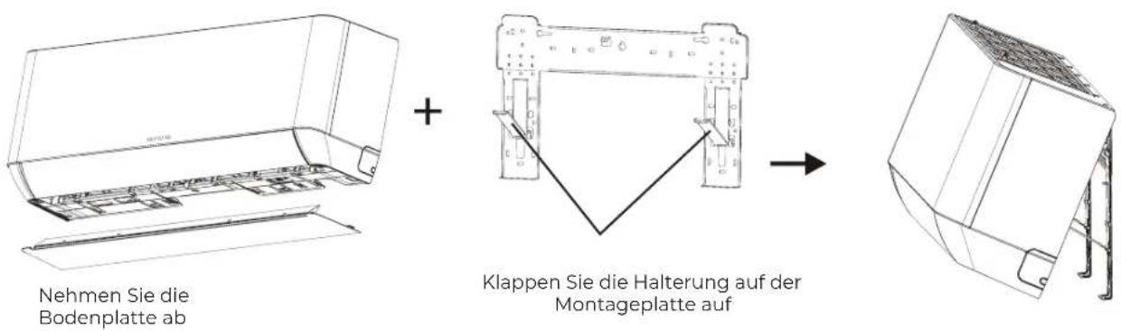 AIWA ACD-18KBTU - Manchmal, wenn die Kältemittelpips bereits in die Wand eingelassen waren oder wenn Sie anschließen möchten die Zacken und Drähte an der Wand gehen wie folgt vor: - 1