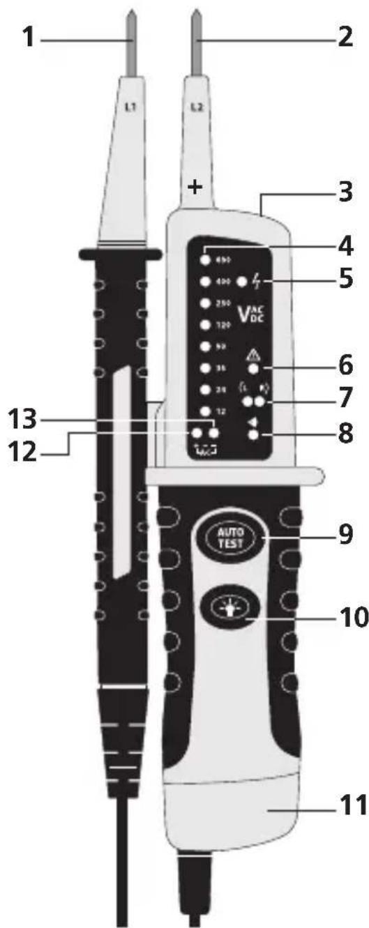 1 2 L1 L2 + 3 4 5 6 7 8 9 10 AUTO TEST 11 12 13
