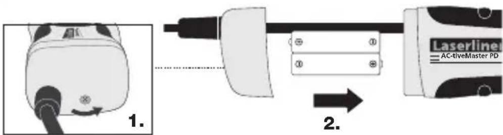 Laserliner AC-tiveMaster PD - Wkładanie baterii - 1