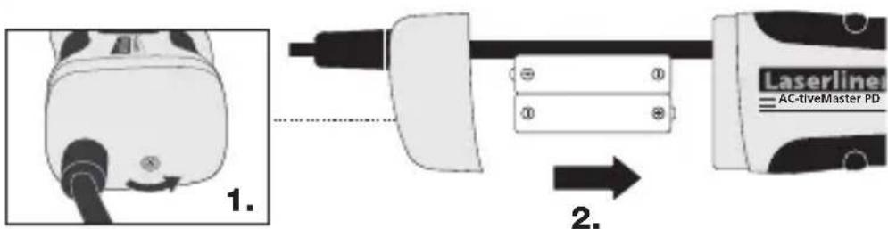 Laserliner AC-tiveMaster PD - Inserimento delle batterie - 1