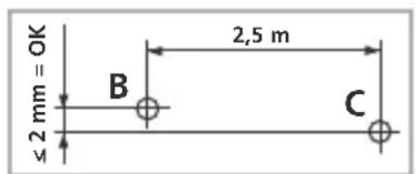 Laserliner SuperCross-Laser Compact - Kontroll av den horisontella linjen: - 1