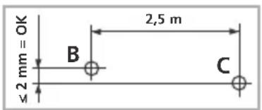 Laserliner SuperCross-Laser Compact - Kontrol af vandret laserlinie: - 1