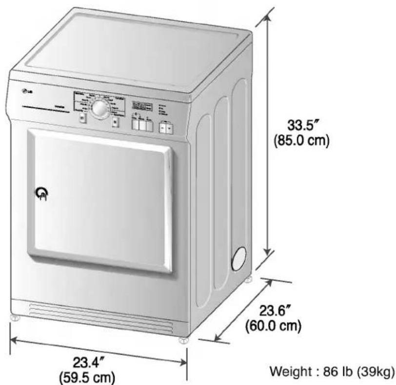LG DLEV833W - Technical Data - 1