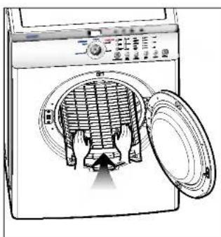LG DLE2512W - Put the dryer rack into the drum - 1