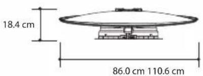 18.4 cm 86.0 cm 110.6 cm