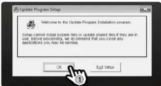 Update Program Setup Welcome to the Update Program Installation program. Setup cannot install system files or update shared files if they are in use. Before proceeding, we recommend that you close any applications you may be running. OK Exit Setup