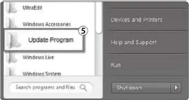UltraEdit Windows Accessories 5 Update Program Windows Live Windows System Search programs and files Devices and Printers Help and Support Run Shut down