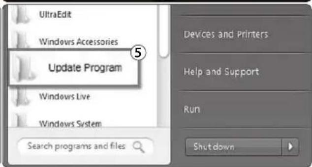 UltraEdit Windows Accessories 5 Update Program Windows Live Windows System Search programs and files Devices and Printers Help and Support Run Shutdown