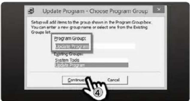 Update Program - Choose Program Group Setup will add items to the group shown in the Program Groupbox. You can enter a new group name or select one from the Existing Groups list. Program Group: Update Program Existing Groups: System Tools Update Program Continue Cancel