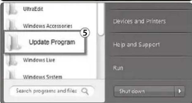 UltraEdit Windows Accessories 5 Update Program Windows Live Windows System Search programs and files Devices and Printers Help and Support Run Shut down