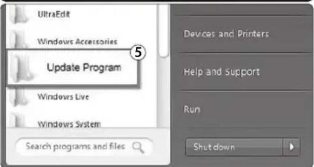 UltraEdit Windows Accessories 5 Update Program Windows Live Windows System Search programs and files Devices and Printers Help and Support Run Shutdown