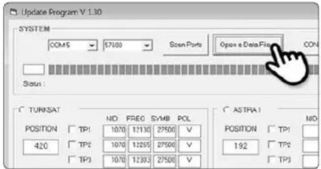 Update Program V: 1.30 SYSTEM COMS $7100 Scan Ports Open a Delta Film CON Status : TURKSAT NID FREQ SYMBOL POL ASTRA1 NID POSITION TP1 1070 12130 27500 V POSITION TP1 420 TP2 1070 12255 27500 V 192 TP2 TP3 1070 12303 27500 V TP3