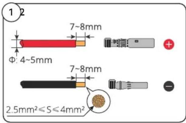 1 2 7~8mm Φ: 4~5mm 7~8mm 2.5mm²≤S≤4mm²