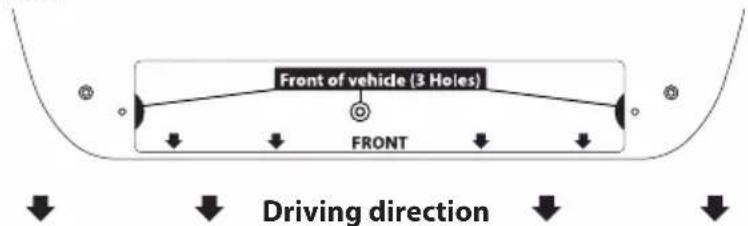 Front of vehicle (3 Holes) FRONT Driving direction