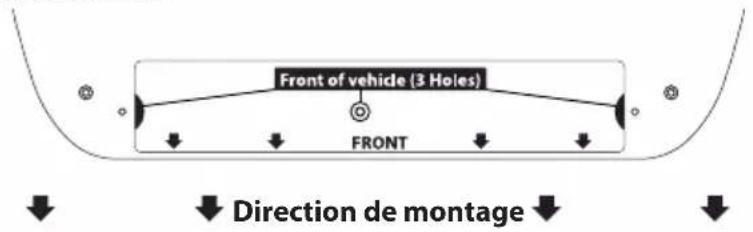 Front of vehicle (3 Holes) FRONT Direction de montage