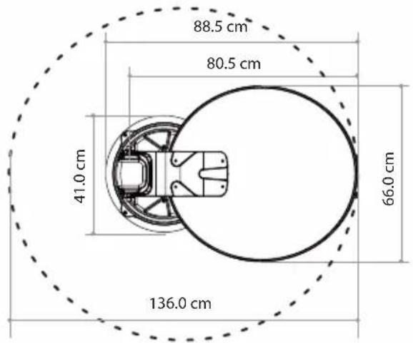 Selfsat Snipe Dish 65 - 10-1 . Required space for the NIPE DISH - 1