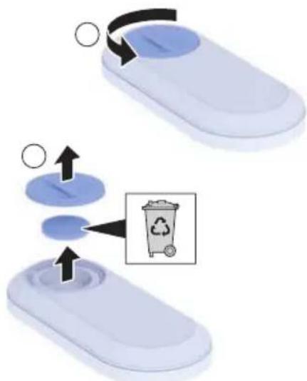 GEBERIT AquaClean Cama - Remove the used battery. Dispose of the used battery appropriately. - 1