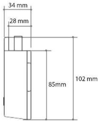 34 mm 28 mm 85mm 102 mm
