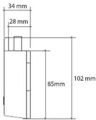 34 mm 28 mm 85mm 102 mm