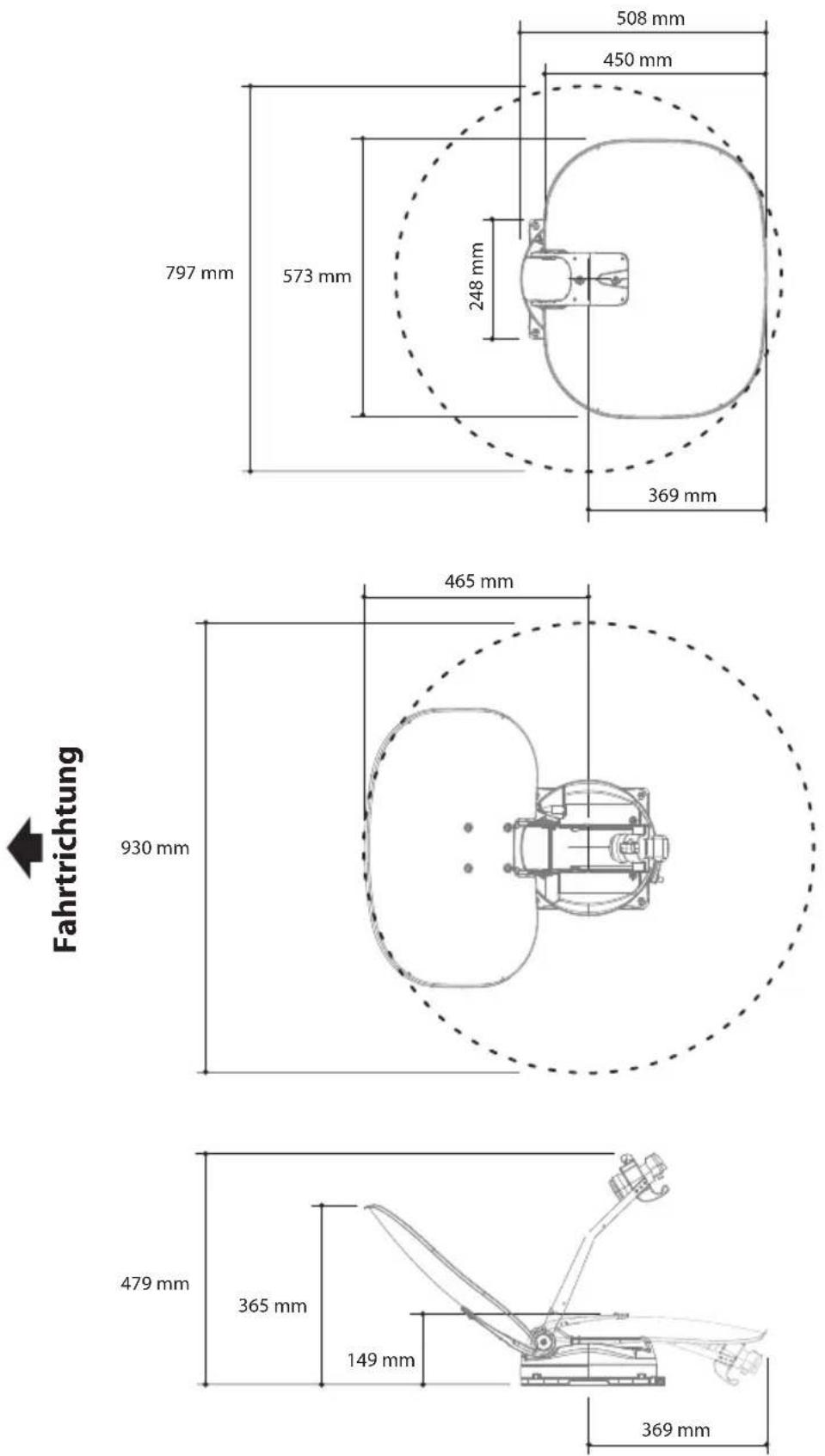Selfsat Caravan Plus - 6-1. Platzbedarf für die Installation - 1