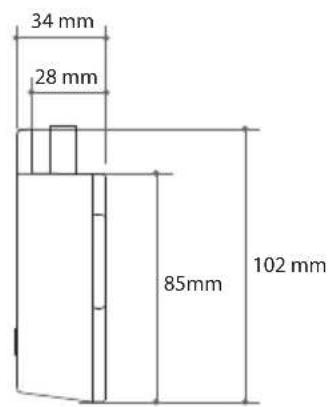 34 mm 28 mm 85mm 102 mm