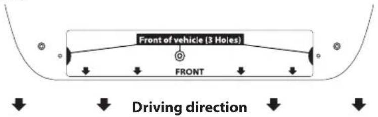 Front of vehicle (3 Holes) FRONT Driving direction
