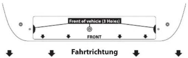 Front of vehicle (3 Holes) FRONT Fahrtrichtung