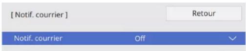 [ Notif. courrier ] Notif. courrier Off Retour