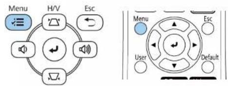 Menu H/V Esc Menu User Esc Default