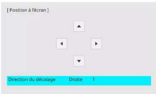 [Position à l'écran ] Direction du décalage Droite 1
