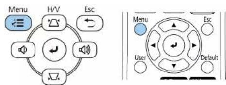 Menu H/V Esc Menu User Esc Default