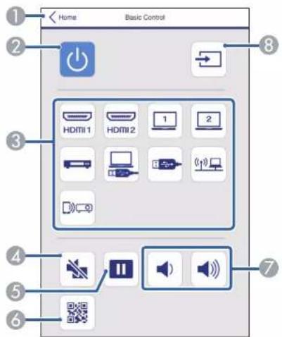 Home Basic Control ① ② ③ ④ ⑤ ⑥ HDMI 1 HDMI 2 1 2 3 4 5 6 7 8