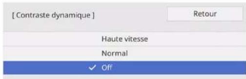[Contraste dynamique] Haute vitesse Normal ✓ Off