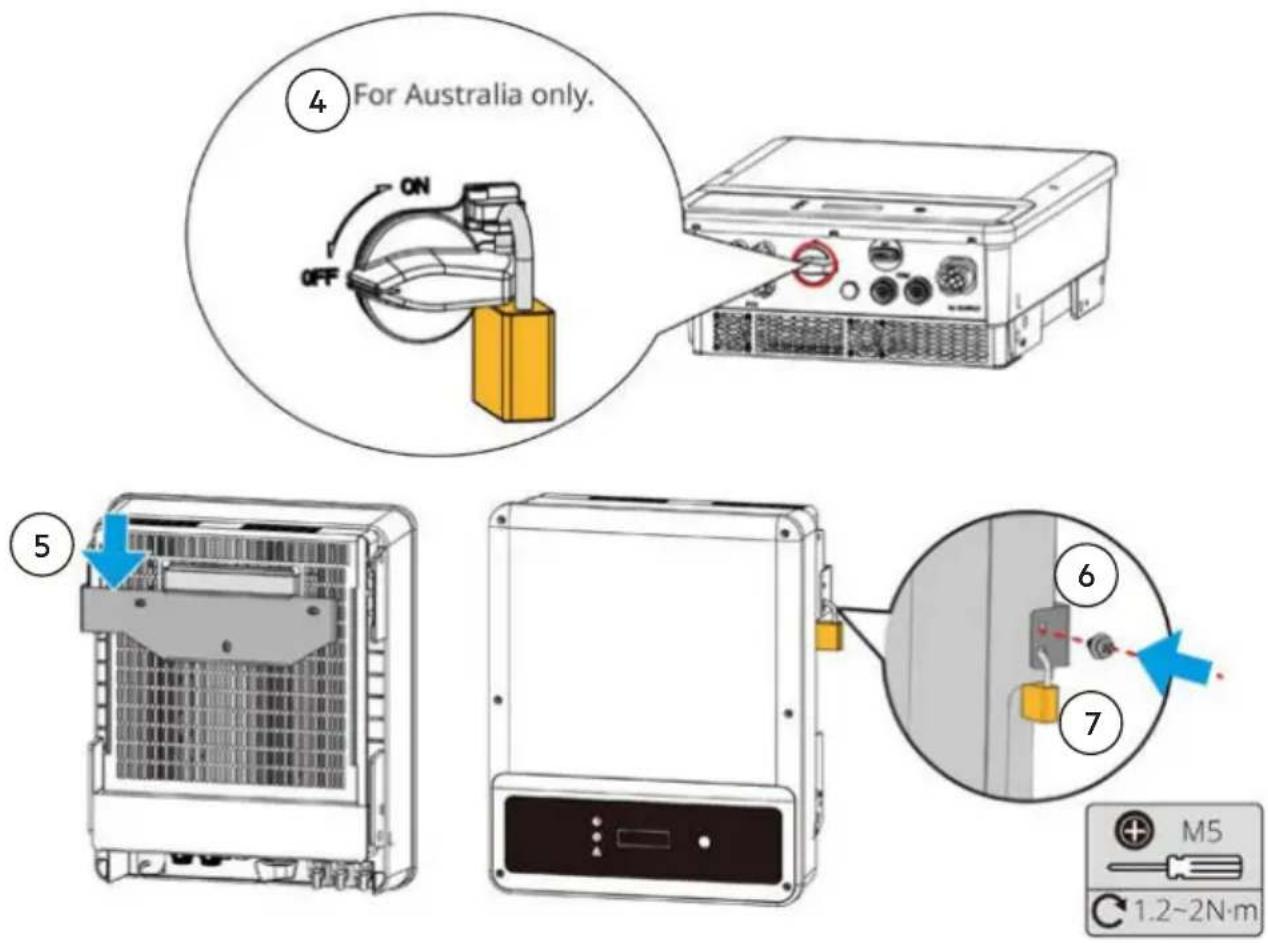 ④ For Australia only. ON OFF ⑤ ⑥ ⑦ M5 C 1.2~2N·m