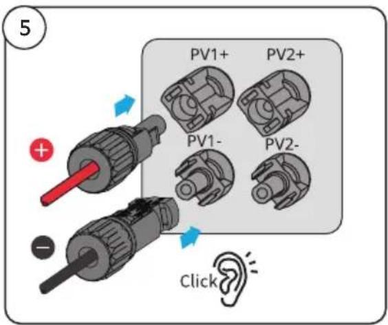 5 PV1+ PV2+ PV1- PV2- Click