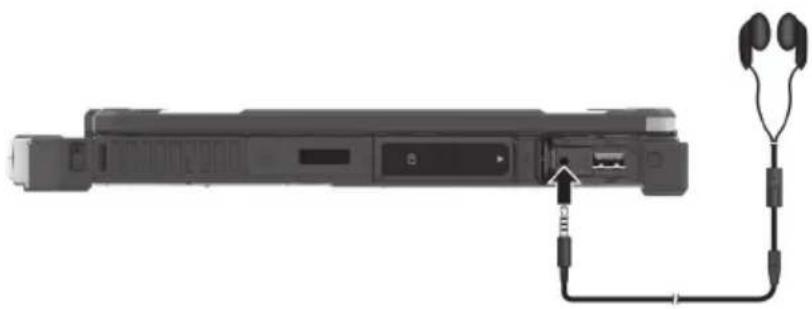 Getac B360 G1 - Connexion d'un appareil audio - 1