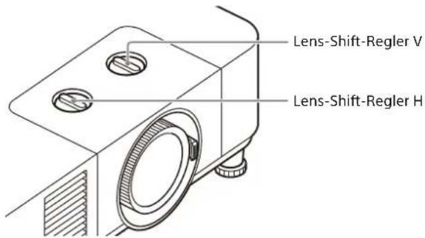 SONY VPL-PHZ61 - Anpassen der Neigung des Projektors über den Lens-Shift - 2