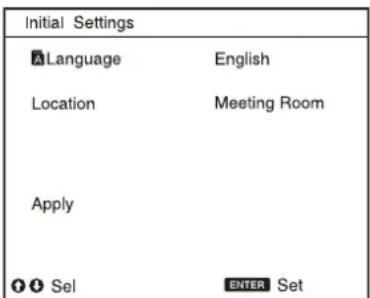 SONY VPL-PHZ61 - Exécution des réglages initiaux - 1