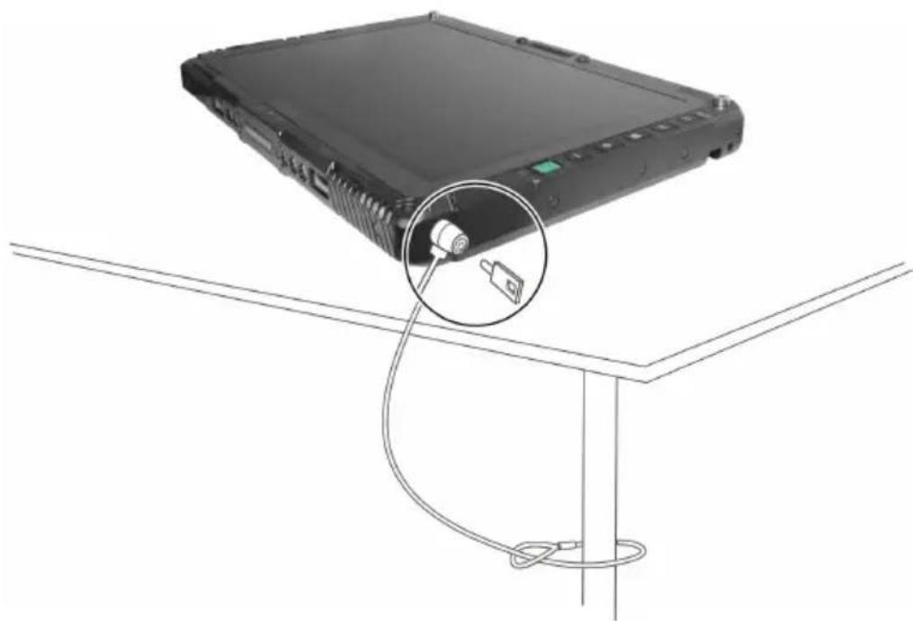 Getac UX10 G3 - Utiliser le câble de verrouillage - 1