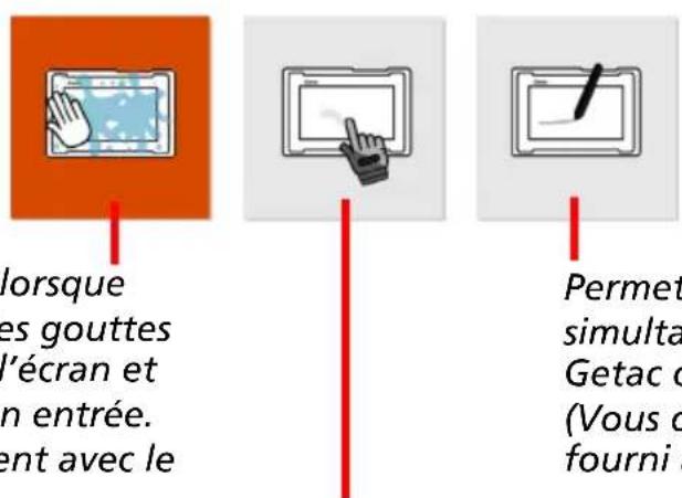 lorsque les gouttes l'écran et n entrée. ent avec le Permet simulta Getac d (Vous d fourni d